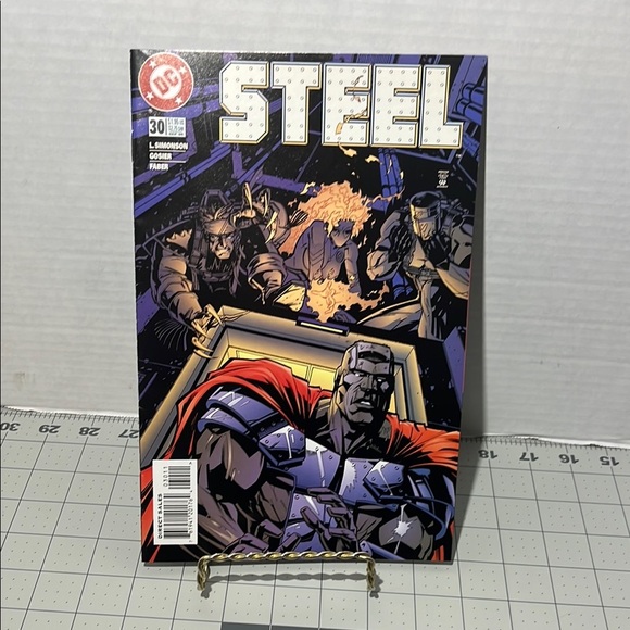 DC Comics Steel Comic Book - Black, Red, Blue - Picture 1 of 3